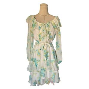 Zimmermann | Dresses | Zimmermann Womens Breeze Off Shoulder Silk Chiffon Floral  Dress Teal Poppy S | Poshmark